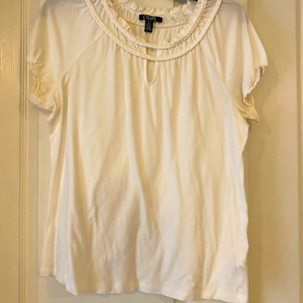 White Blouse, size large, Chaps, barely worn